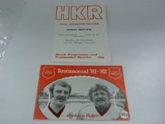 Testimonial Steve Hartley, John Middleton H.K.R v Great Britain 1981