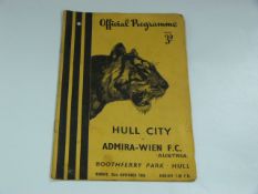 Hull City V Admira-Wien (Austria) 1953