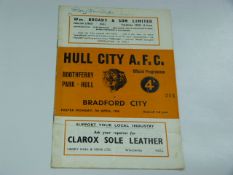 Hull City V Bardford City 1958