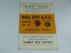 Hull City V Scunthorpe United 1957