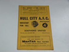 Hull City V Southend United 1961