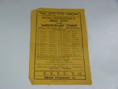 Hull City V Shrewsbury Town 1961