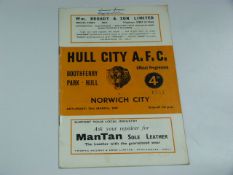 Hull City V Norwich City 1959