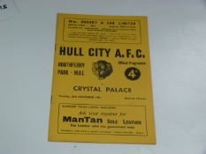 Hull City V Crystal Palace 1961