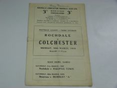 Rochdale V Colchester United 1959