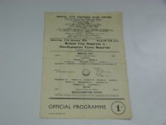Bristol City Reserves V Wolverhampton Reserves 1958