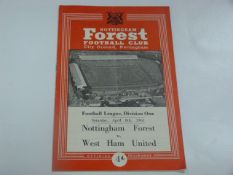 Nottingham Forset V West Ham 1961 (B Moore)