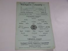 Stockport County V Carlisle United 1958
