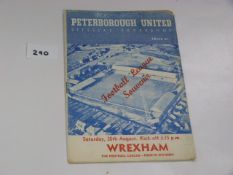 Special Souvenir Program 1960, Peterborough United V Wrexham (First Game Football League Division
