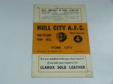 Hull City V York City 1957