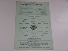 Stockport County V Witton Albion 1958