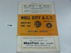 Hull City V Leyton Orient 1960