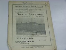 Wrexham V Colchester United 1960