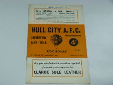 Hull City V Rochdale 1958