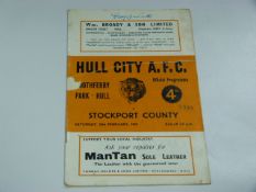 Hull City V Stockport City 1959