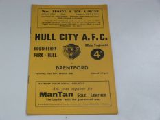 Hull City V Brentford 1960