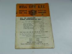 Hull City V York City 1957