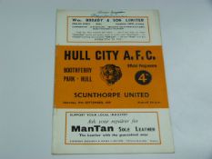 Hull City V Scunthorpe United 1959