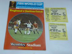 England V Switzerland 1980 Match Tickets x2