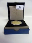 Queens Diamond Jubilee 5 Pound Coin - Silver with Fine Gold Plate