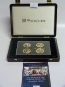 Set of 4 Coins, William and Kate Diamond Jubilee Tour - Copper 24 Carat Plate