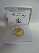 5 Pound Commemorative Coin of William and Katherine - Silver Based Gold Plate