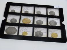 12 Assorted Reproduction Early English Coins of the Realm