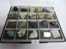 20 Assorted Geological Stones, Gems and Minerals Including Tektite, Aquamarines, Cyanite,