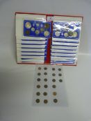 Album Containing 18 Assorted Incomplete English Coin Sets - Silver Noticed