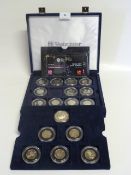 Proof Set of 28, 50 Pence Pieces with a Further £5 Commemorative Coin - Cupro-Nickel
