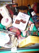 *Basket Containing Assorted Foodstuffs Including Cakes, Ciders, Short Breads etc