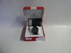 *GS03608/19 ROTARY GENTS WRIST WATCH WITH BLACK LEATHER STRAP