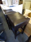 *BAKER 2 PACK BROWN LEATHER BAR STOOLS