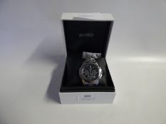 *SEIKO GENTS WATCH WITH CHROME STRAP