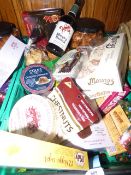 *Basket Containing Assorted Foodstuffs Including Cakes, Ciders, Short Breads etc