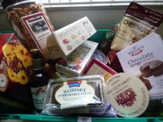 *Basket Containing Assorted Foodstuffs Including Cakes, Ciders, Short Breads etc