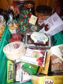 *Basket Containing Assorted Foodstuffs Including Cakes, Ciders, Short Breads etc