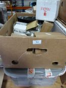 Box containing Assorted Badges - Coasters etc