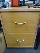 2 Drawer Filing Cabinet in Light Wood Finish