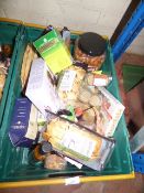 *Box containing Mixed Groceries including Marinades - Olive Bread - Chocolate Cake Mix - Turkish