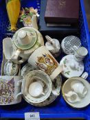 Box containing Assorted Commemorative Ware and other China