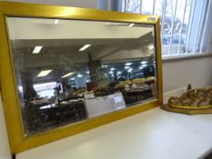 Bevelled Glass Rectangular Mirror in Gilt Frame
