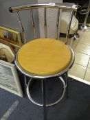 Tubular Chrome Bar Stool with Beech Seat