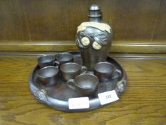 Calvados Jug with 6 Cups and Serving Tray
