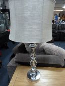 *Glass and Chrome Table Lamp with Shade
