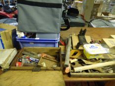 Box containing Cobblers Lasts - Hand Tools etc