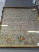 Needlework Sampler Dated 1893