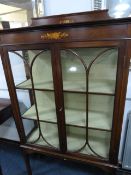 Edwardian Mahogany China Cabinet with String Inlay Detail