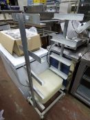 Mobile Aluminium Tray Rack complete with 20 Plastic Trays