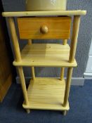 Pine 3 Tier Pedestal Unit with Drawer